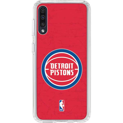 NBA Detroit Pistons Distressed Galaxy A50 Clear Case